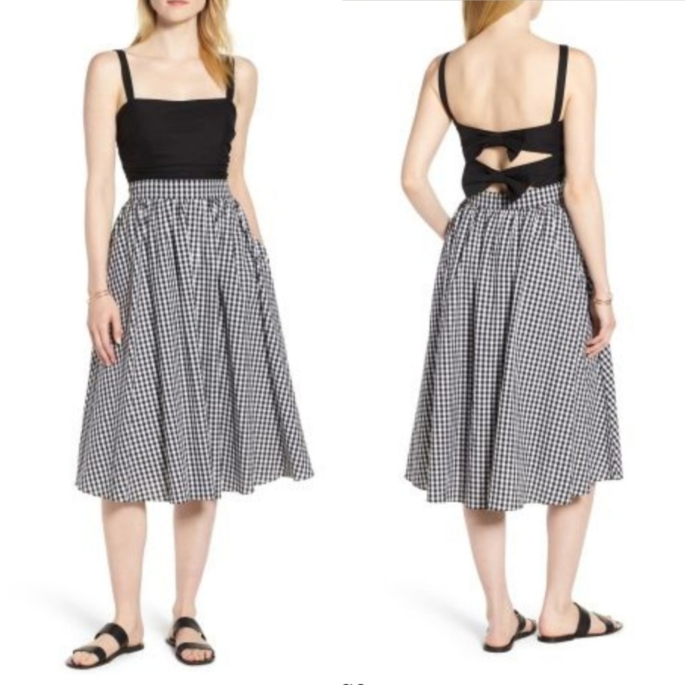 1901 black and white gingham dress